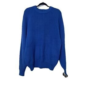 Vintage Wentworth Blue Crew Neck 90s Y2K Raglan Oversized Sweater Men’s large